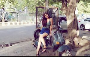 High Waist Deep Blue Denim Shorts