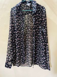 Floral Sheer Button Up