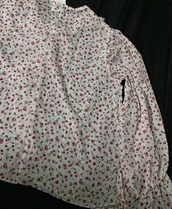 Strawberry Printed Ruffle Blouse