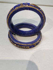 Blue Golden Lakh Bangles