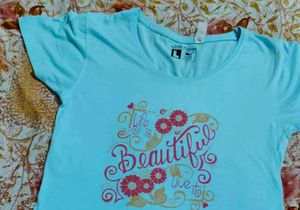 Cyan Colour Tishirt