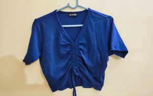 Stylish Navy Blue Crop Top