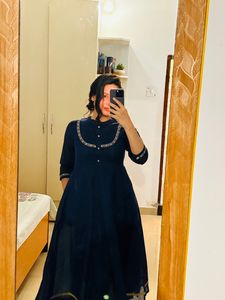 Sangria Blue Anarkali Kurta