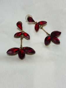 Retro Ruby Red Statement Earrings