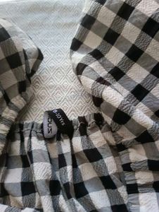 Gingham Puff Sleeve Dress