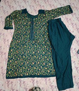 Sea Green Kurta Plazo Set 💚💚