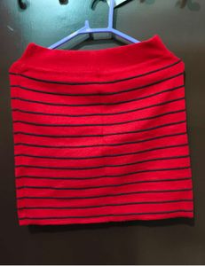 Red & Black Striped Skirt
