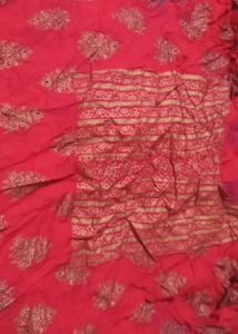 Elegant Red Cotton Blend Kurta