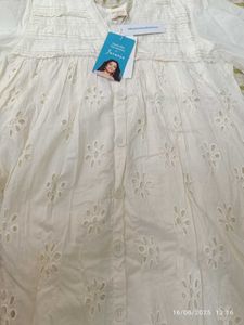 Medium New Unused White Embroidered Dress