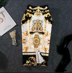 Elegant Patterned pencil Skirt high waist