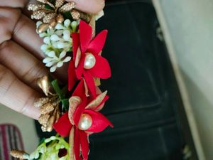 Red &amp; Gold Flower Hairband
