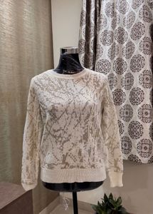 Off White And Gold Sweater