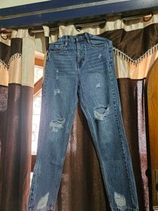 High Waisted Distressed Jeans