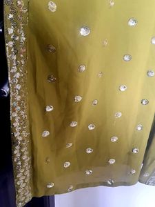 Olive Green Embellished Kurti