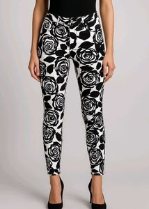 Black and White Floral Print Pants