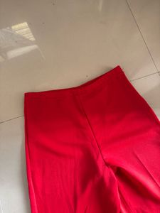 Red Flare Leggings/ Formal Trousers