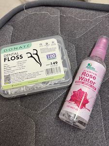 Combo - Dental Floss Picks & Rose Water Bundle