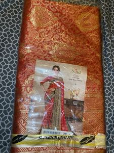 Elegant Red Banarasi Saree