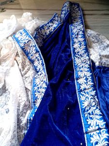 Beautiful Velvet And Net Saree