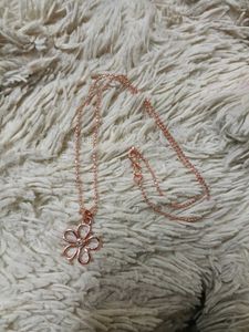 Rose Colored Flower Necklace