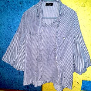 Blue And White Stipes Top