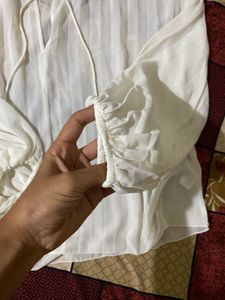 white h&amp;m formal shirt top
