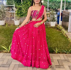 Navratri style amazing pink choli set