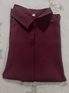 Burgundy Button-Down Shirt