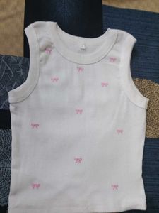 Cute White Tank Top with Bows