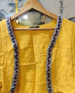 new kantha Yellow shrug XL