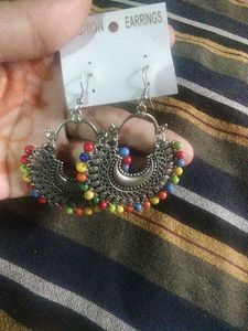 Boho Beaded Hoop Earrings