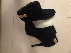 H&amp;M Black Ankle Boots with Gold Detail