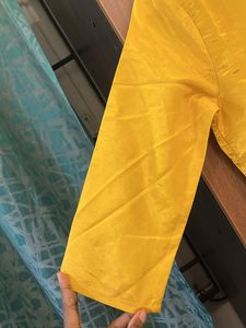 Mustard Yellow Kurti with Silver Details