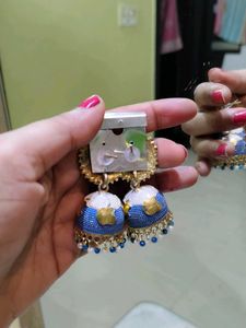 Blue Jhumka Earrings