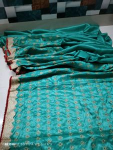 Elegant Green Embroidery Saree