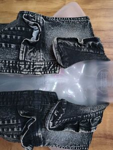 Denim Vest with Ruffle Detail