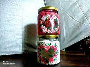 Hand-Painted Floral Jars (Set of 2)