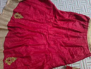 Red Lehnga With Crop Top