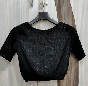 Sparkling Black Crop Top