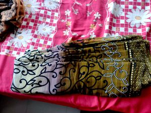 Black &amp; Brown sinthetic Saree