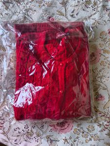 Red Knit Cardigan