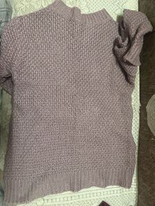 Lavender Cable Knit Mock Neck Sweater