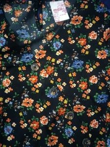 Floral Black Top