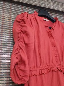 Chic Red Ruffled Maxi Dress