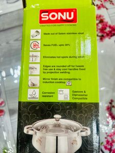 New Stainless Steel Pot With glass Lid-16cm/1500ml