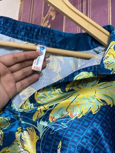 Blue Classy Versace Print Shirt🪩