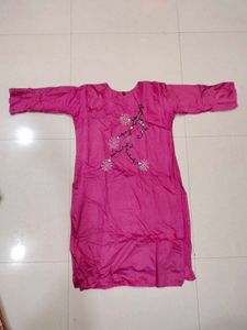 Pink Embroidered Kurti