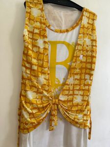 Cute Yellow Graphic Tank Top