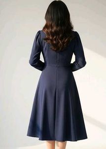 Elegant Navy Blue Midi Dress