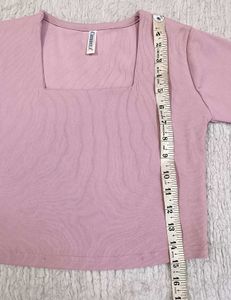 Cute Pink Square Neck Top For Women